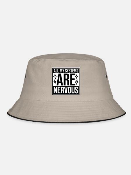 Tous mes systèmes sont nerveux, peur drôle, logo de nerd - Bob - kaki/noir - Devant