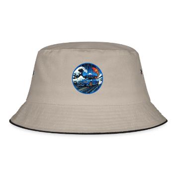 Wave Legend — JDM Icon Meets the Great Wave - Bucket Hat - khaki/black - Front