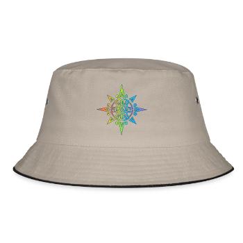 Soleil tribal multicolore - Bob - kaki/noir - Devant