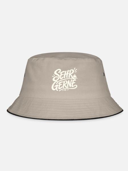 Sehr gerne - Bucket Hat - Khaki/Schwarz