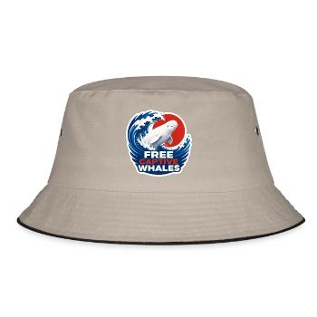 Beluga – Gefangene Wale befreien - Bucket Hat - Khaki/Schwarz - Vorne