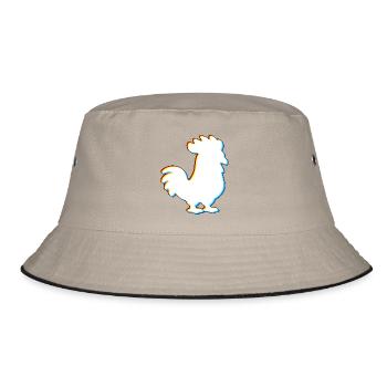 EDM Chicken – Elektronische Tanzmusik - Bucket Hat - Khaki/Schwarz - Vorne