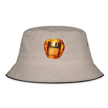 Diskette in Bernstein versenkt - Bucket Hat - Khaki/Schwarz - Vorne