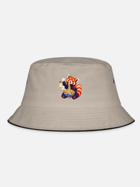 Nudelglück Panda - Bucket Hat - Khaki/Schwarz