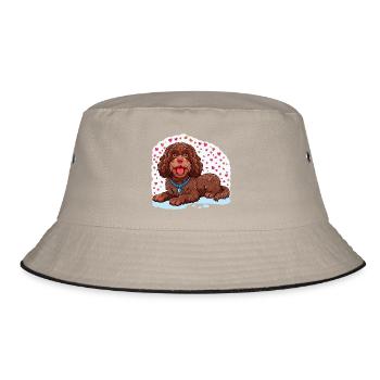 American Water Spaniel - Bucket Hat - Khaki/Schwarz - Vorne
