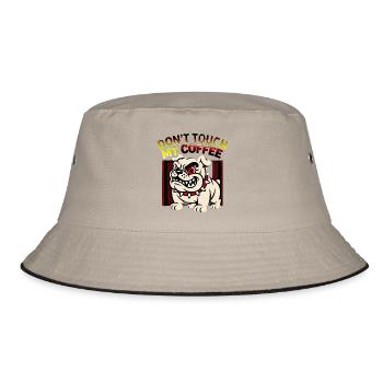 Fass meinen Kaffeebulldogge nicht an - Bucket Hat - Khaki/Schwarz - Vorne