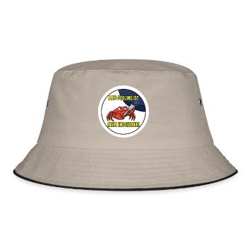 Anti-Fouling Endgegner T-Shirt Segel Boot - Bucket Hat - Khaki/Schwarz - Vorne