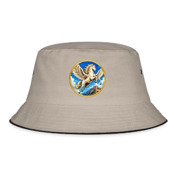Pegasus über dem Hügel - Bucket Hat - Khaki/Schwarz - Vorne