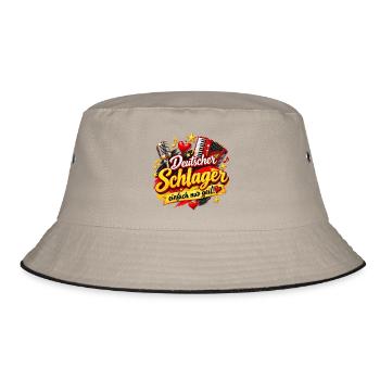 Deutscher Schlager: Einfach Geil - Bucket Hat - Khaki/Schwarz - Vorne