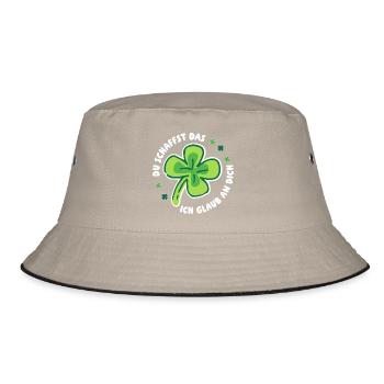 Du schaffst das! – Ich glaub an dich! -  Mutmacher - Bucket Hat - Khaki/Schwarz - Vorne