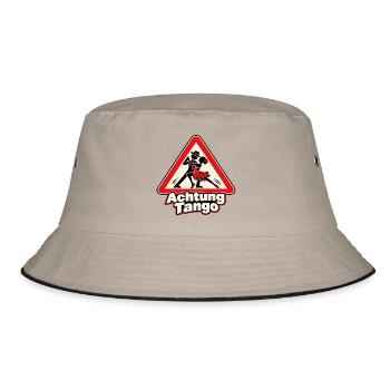 Achtung Tango – Tanzpaar im Warnschild - Bucket Hat - Khaki/Schwarz - Vorne