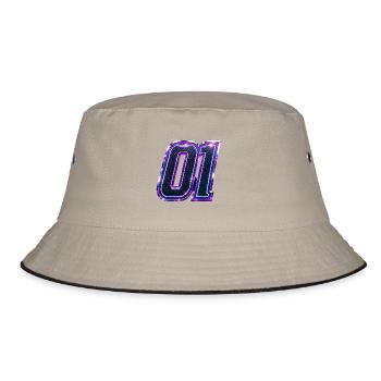 Neon 01 Carbonoptik Logo - Bucket Hat - Khaki/Schwarz - Vorne