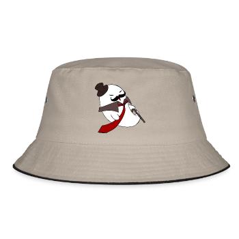 Gentleman Ghost Noir in roter Krawatte - Bucket Hat - Khaki/Schwarz - Vorne