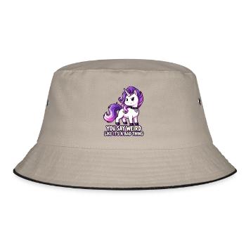 Eigenwilliges Einhorn - Bucket Hat - Khaki/Schwarz - Vorne