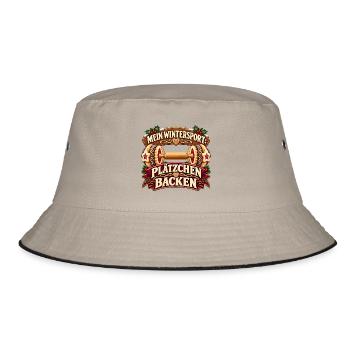 Mein Wintersport: Plätzchen backen - Bucket Hat - Khaki/Schwarz - Vorne