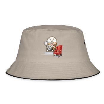 Vogelduett am Fenster - Bucket Hat - Khaki/Schwarz - Vorne