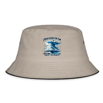 Cloud Watching – Ich lese Clouds zum Spaß - Bucket Hat - Khaki/Schwarz - Vorne