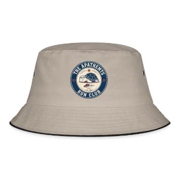 The Apathems Run Club Logo - Bucket Hat - Khaki/Schwarz - Vorne