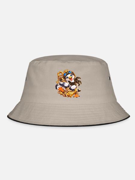 Königliche Möwe Nautik‑Schmuck - Bucket Hat - Khaki/Schwarz