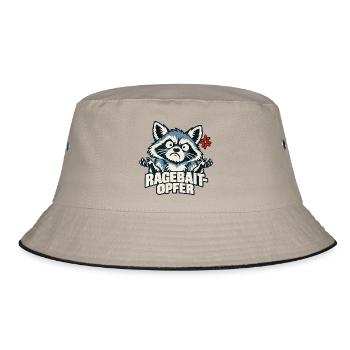 Ragebait Opfer Waschbär Jugendwort 2026 lustig - Bucket Hat - Khaki/Schwarz - Vorne