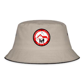 Rocket-Familie über dem Haus - Bucket Hat - Khaki/Schwarz - Vorne