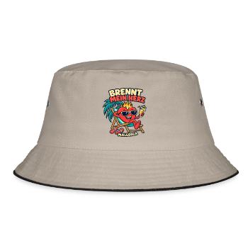 Brennt mein Herz – Mallorca - Bucket Hat - Khaki/Schwarz - Vorne