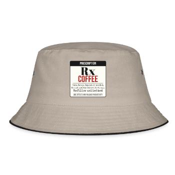 Rezept: Kaffee – Täglich einnehmen - Bucket Hat - Khaki/Schwarz - Vorne
