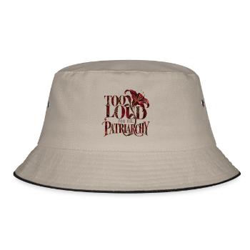 Too Loud For The Patriarchy - Bucket Hat - Khaki/Schwarz - Vorne