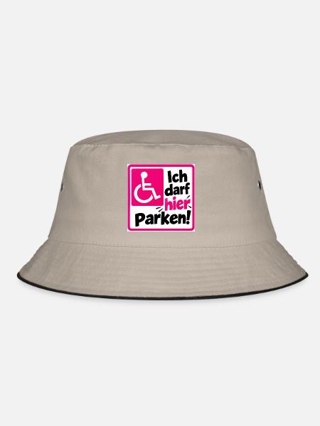 Ich darf hier Parken Sign - Bucket Hat - Khaki/Schwarz