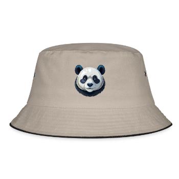 Pandakopf - Bucket Hat - Khaki/Schwarz - Vorne