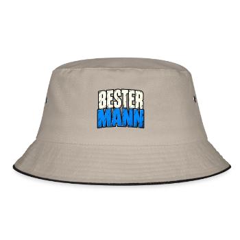 Bester Mann – Lustiger Männer Spruch - Bucket Hat - Khaki/Schwarz - Vorne