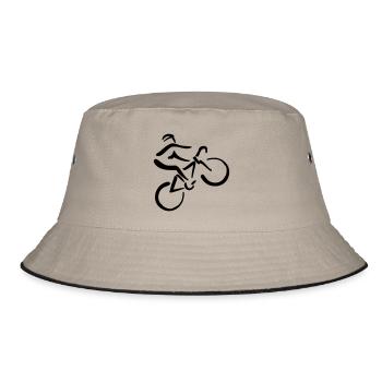Fahrrad Fahrer - Bucket Hat - Khaki/Schwarz - Vorne