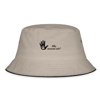 Who rescued who? – Tischützhund - Bucket Hat - khaki/black - Front
