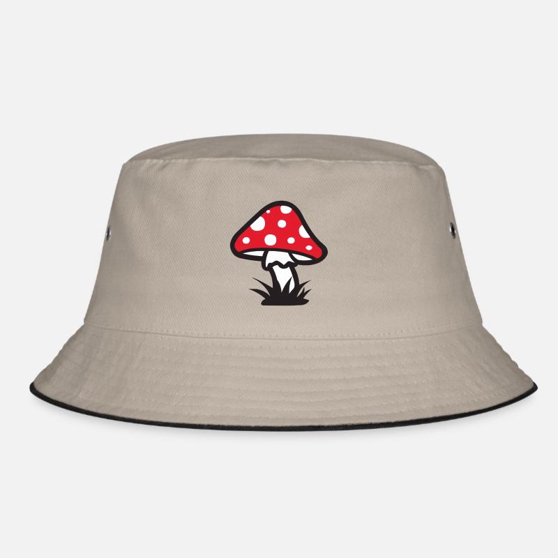 :: Toadstool 2 :: muscimol :: - Bucket Hat - khaki/black