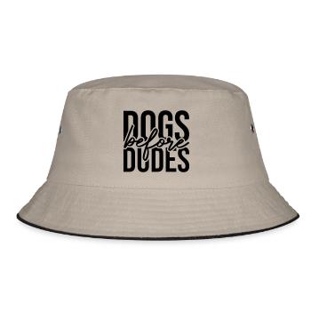 Dogs before Dudes - Bucket Hat - khaki/black - Front