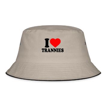 I love trannies - Bucket Hat - khaki/black - Front