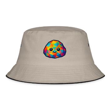 WPAP Polygon Kawaii Style Baby Rocks - Bucket Hat - khaki/black - Front