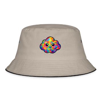 WPAP Polygon Kawaii Style Baby Cloud - Bucket Hat - khaki/black - Front