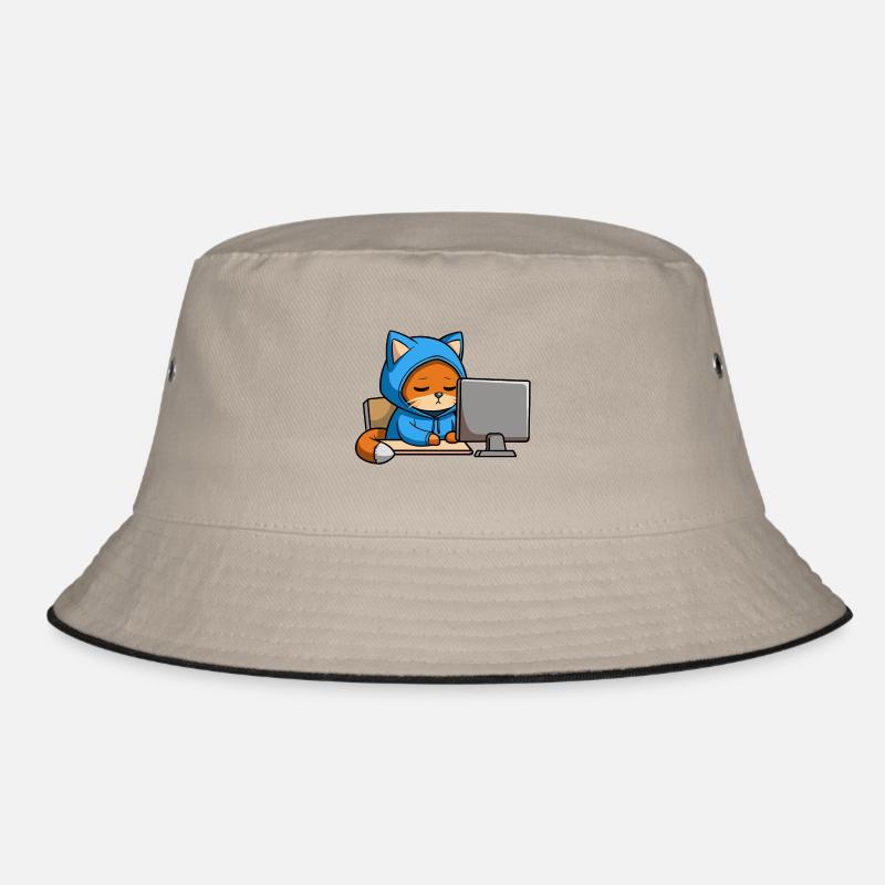 Un chat hacker mignon dort dans un sweat à capuche devant le PC Bob