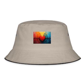 Herz Takt - Bucket Hat - Khaki/Schwarz - Vorne