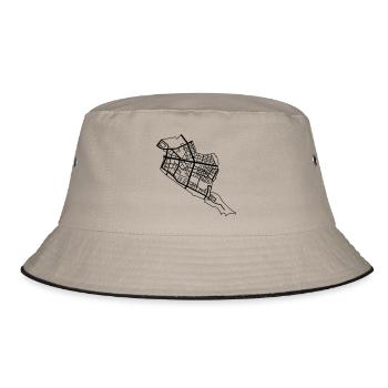 Friedrichshain Berlin - Bucket Hat - Khaki/Schwarz - Vorne