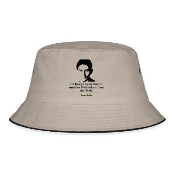 Kafka: In the fight between you and the world secondary - Bucket Hat - khaki/black - Front