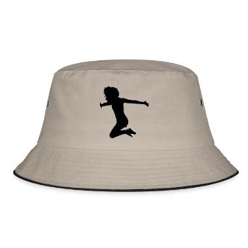 Frau Sprung - Bucket Hat - Khaki/Schwarz - Vorne