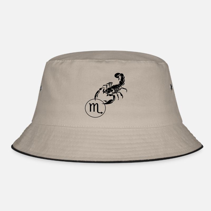 Sternzeichen Skorpion - Bucket Hat - Khaki/Schwarz