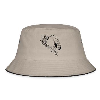 canoe kayak kanu kahn paddelboot ruderboot12 - Bucket Hat - Khaki/Schwarz - Vorne