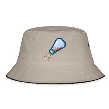 pepper salt pfeffer salz shaker streuer3 - Bucket Hat - Khaki/Schwarz - Vorne
