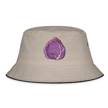 Red cabbage head Blue cabbage red cabbage Blue cabbage - Bucket Hat - khaki/black - Front
