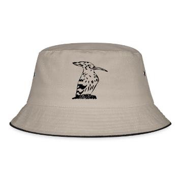 Wiedehopf ähnlicher Vogel - Bucket Hat - Khaki/Schwarz - Vorne