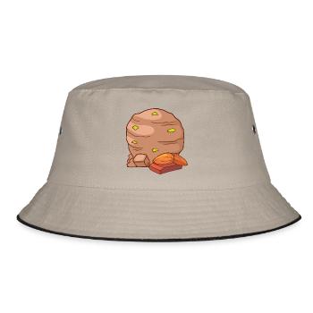 Ice cream ice cream ice cream ice cream ball ice cream sundae - Bucket Hat - khaki/black - Front