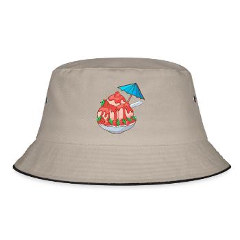 Ice cream ice cream ice cream ice cream ball ice cream sundae - Bucket Hat - khaki/black - Front